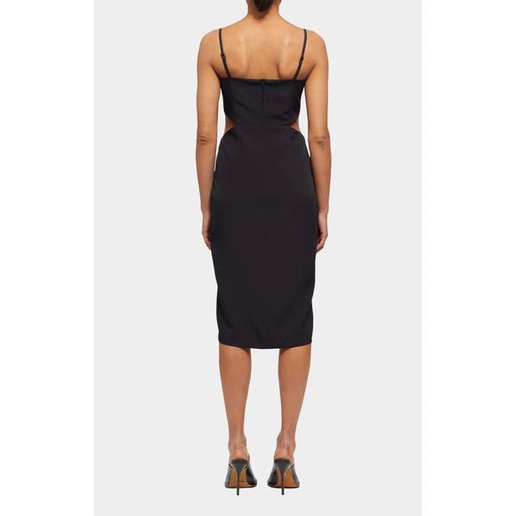 NEW FRENCH CONNECTION echo crepe cut out slip dress in black - Picture 2 of 3